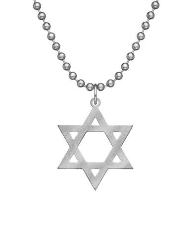 GI JEWELRY Military Issue Stainless Steel Star of David Necklace