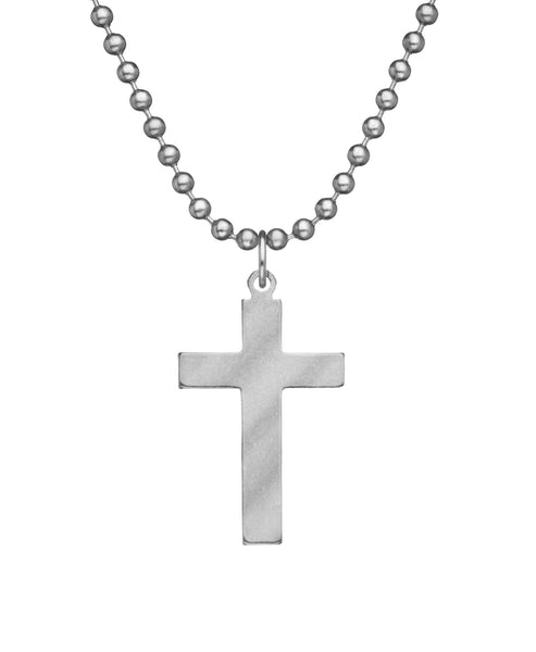 GI JEWELRY Military Issue Stainless Steel Cross Necklace