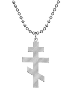 GI JEWELRY Military Issue Stainless Steel Orthodox Cross Necklace
