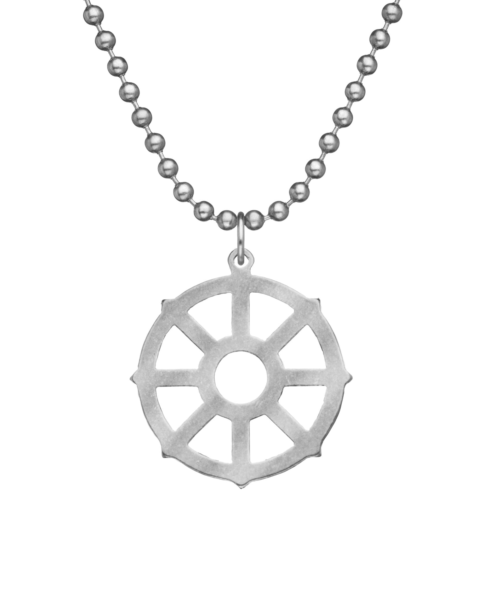 GI JEWELRY Military Issue Stainless Steel Wheel of Life Necklace