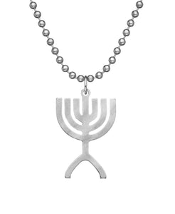 GI JEWELRY Military Issue Stainless Steel Menorah Necklace