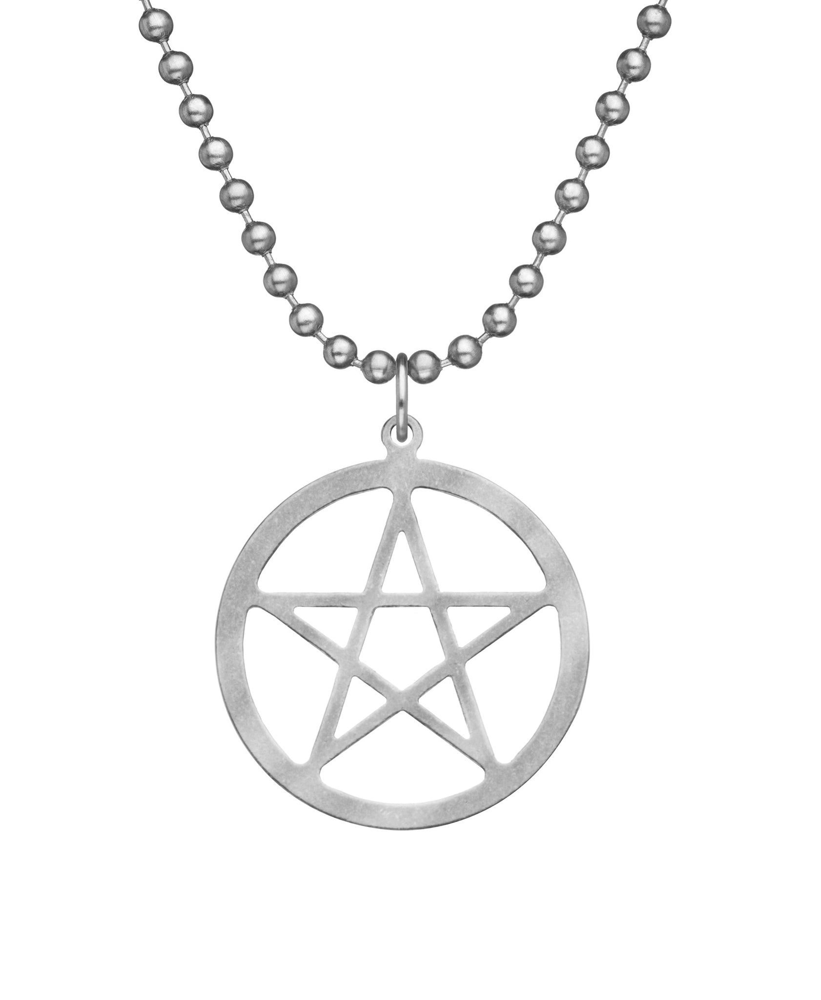 GI JEWELRY Military Issue Stainless Steel Pentacle Necklace