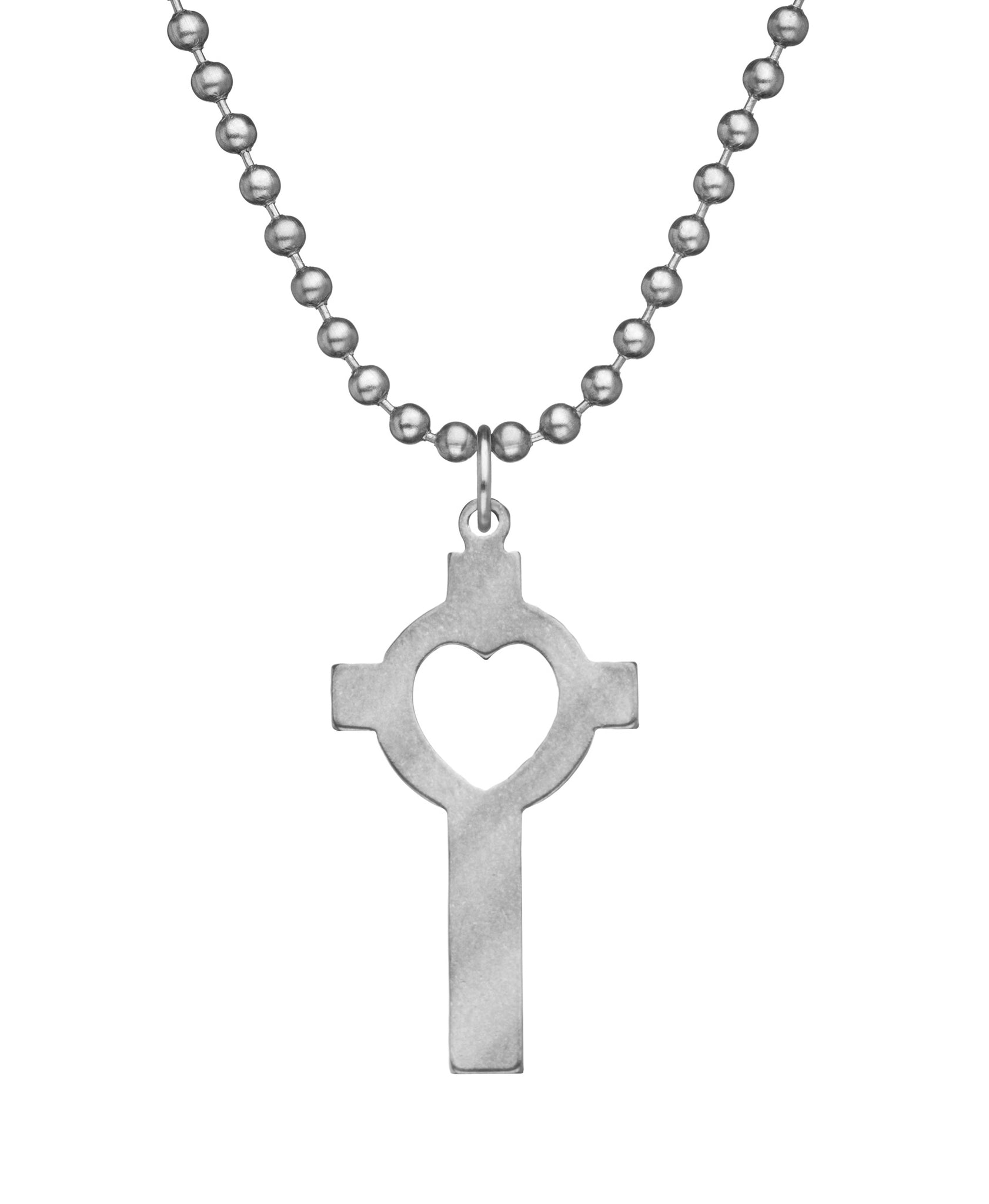GI JEWELRY Military Issue Stainless Steel Lutheran Cross Necklace