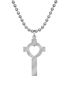 GI JEWELRY Military Issue Stainless Steel Lutheran Cross Necklace