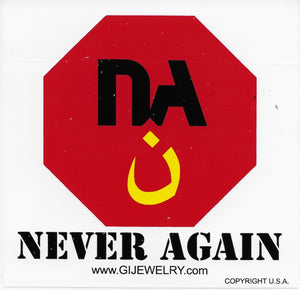 GI JEWELRY Never Again Nazarene Sticker