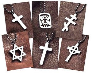 Mens Silver Cross Necklace, Mens Cross Pendant, Proclamation Jewelry